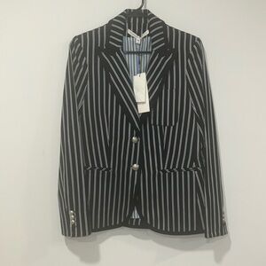 Veronica Beard Black and White Pinstripe Blazer